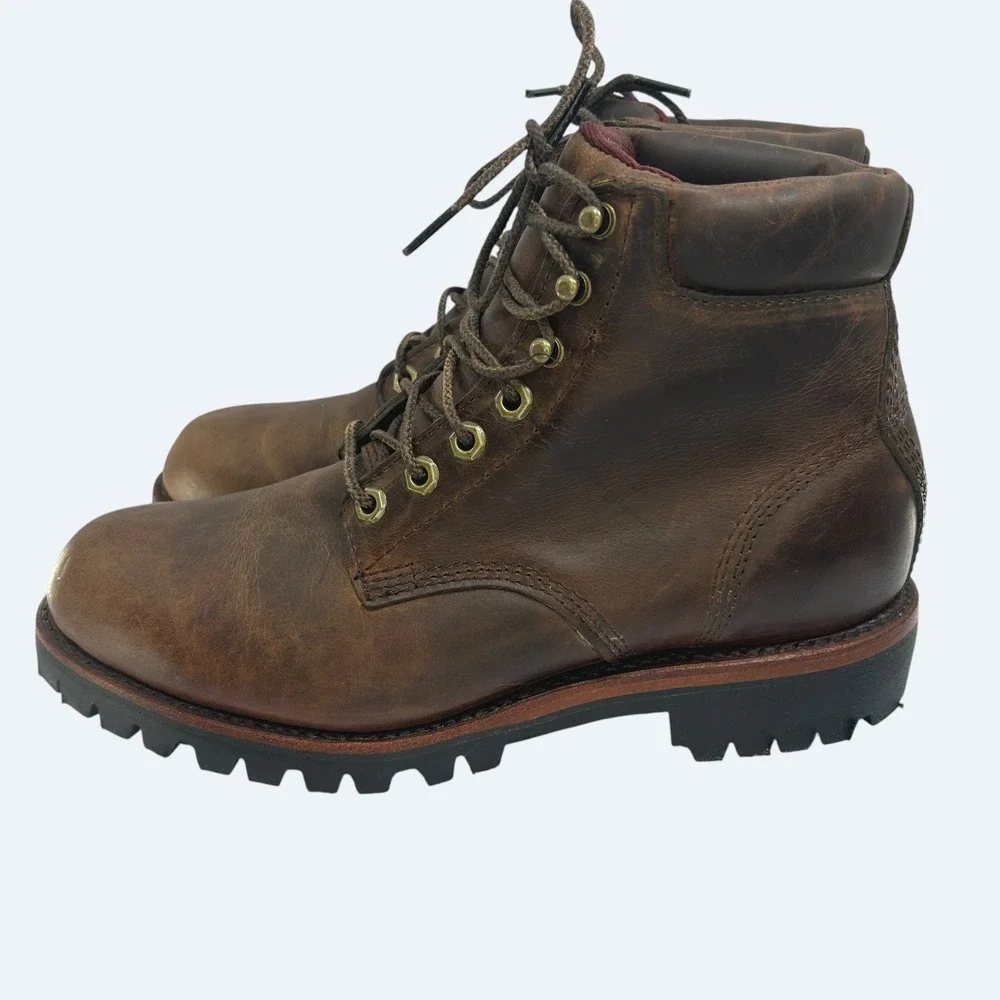 Vintage L.L. Bean Gorpcore Work Boots 8 D Leather Heritage Rugged Brown Utility